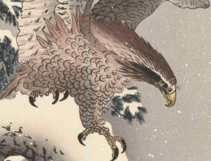 High-quality Print Eagle on snowy pine -  Ohara Koso Japanese Woodblock Print Ukiyo-e - City of Paradise