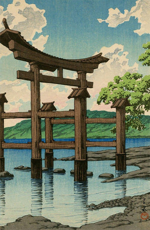 High-quality Print Gozanoishi Shrine at Lake Tazawa - Kawase Hasui Japanese Woodblock Print Ukiyo-e - City of Paradise