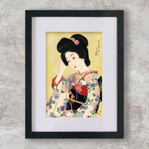 High-quality Mounted + Framed Print Departing Spring - Kawase Hasui Japanese Woodblock Print Ukiyo-e - City of Paradise