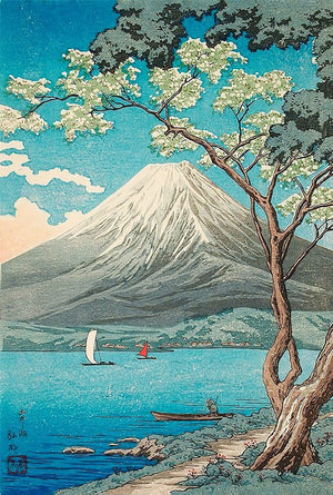 High-quality Print Mount Fuji from Lake Yamanaka - Hiroaki Takahashi Japanese Woodblock Print Ukiyo-e - City of Paradise