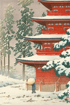 High-quality Print Saishoin Temple in Snow Hirosaki - Kawase Hasui Japanese Woodblock Print Ukiyo-e - City of Paradise