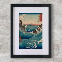 High-quality Mounted + Framed Print Awa Province Naruto Rapids - Utagawa Hiroshige Japanese Woodblock Print Ukiyo-e - City of Paradise