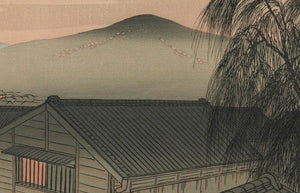 High-quality Print Evening moon at Kobe - Hashiguchi Goyo Japanese Woodblock Print Ukiyo-e - City of Paradise