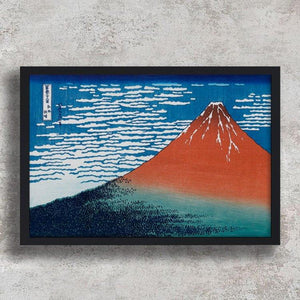 High-quality Framed Print Fine Wind, Clear Morning -  Katsushika Hokusai Japanese Woodblock Print Ukiyo-e - City of Paradise
