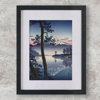 High-quality Mounted + Framed Print Fuji from Tago Bay - Tsuchiya Koitsu Japanese Woodblock Print Ukiyo-e - City of Paradise