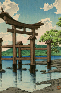 High-quality Print Gozanoishi Shrine at Lake Tazawa - Kawase Hasui Japanese Woodblock Print Ukiyo-e - City of Paradise