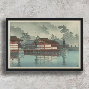 High-quality Framed Print Miyajima in de mist - Kawase Hasui Japanese Woodblock Print Ukiyo-e - City of Paradise