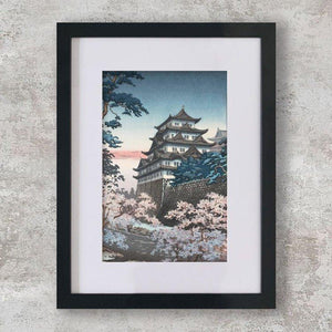 High-quality Mounted + Framed Print Nagoya Castle - Tsuchiya Koitsu Japanese Woodblock Print Ukiyo-e - City of Paradise