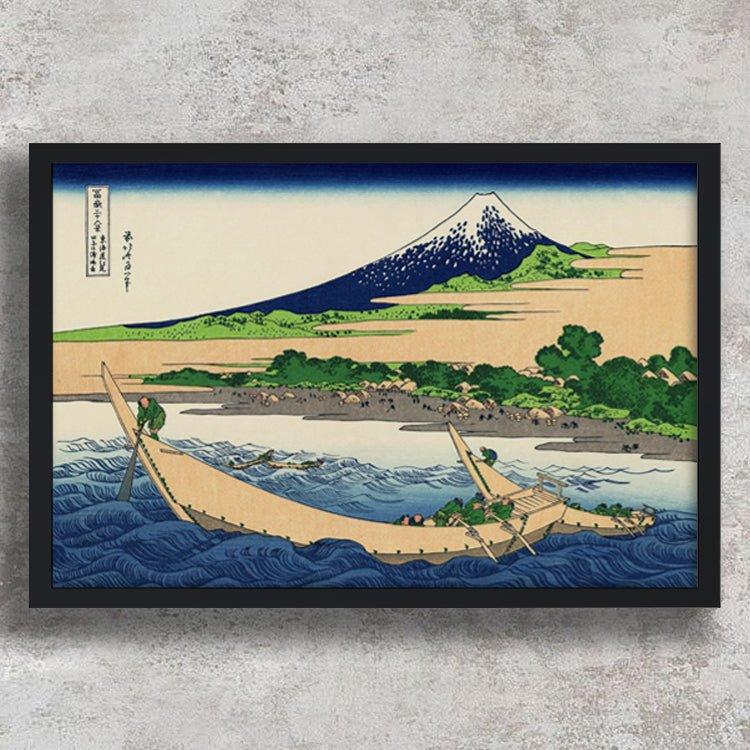 High-quality Framed Print Shore of Tago Bay, Ejiri at Tokaido - Katsushika Hokusai Japanese Woodblock Print Ukiyo-e - City of Paradise