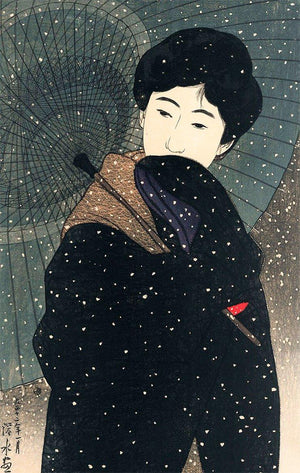 High-quality Print Snowy Night - Itō Shinsui Japanese Woodblock Print Ukiyo-e - City of Paradise