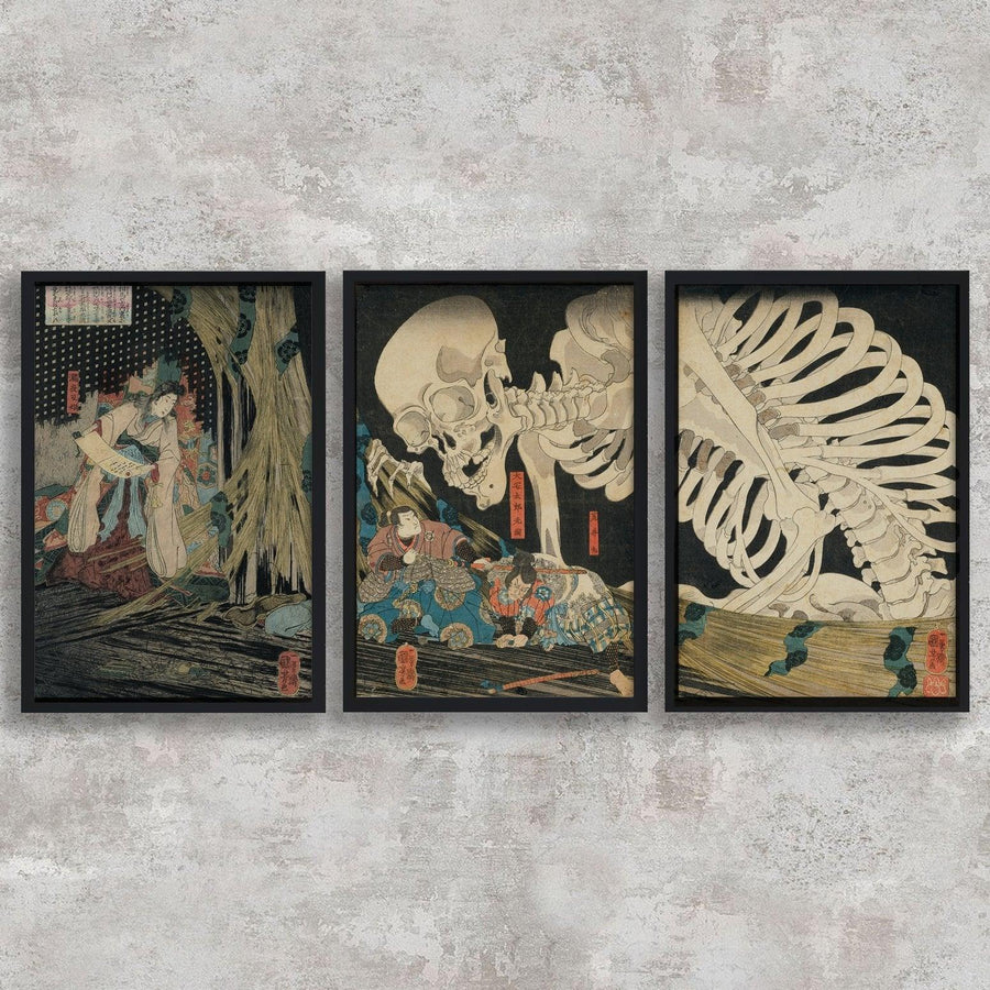 High-quality  Mitsukuni Defying the Skeleton Spectre Invoked by Princess Takiyasha - Utagawa Kuniyoshi Japanese Woodblock Print Ukiyo-e - City of Paradise