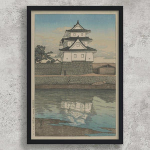 High-quality Framed Print Takamatsu Castle, Sanuki - Kawase Hasui Japanese Woodblock Print Ukiyo-e - City of Paradise