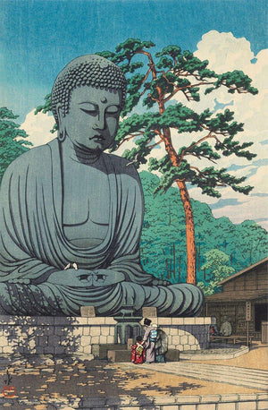 High-quality Print The Great Buddha at Kamakura - Kawase Hasui Japanese Woodblock Print Ukiyo-e - City of Paradise