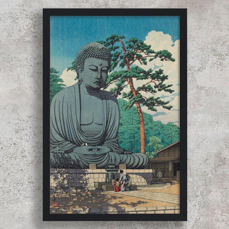 High-quality Framed Print The Great Buddha at Kamakura - Kawase Hasui Japanese Woodblock Print Ukiyo-e - City of Paradise