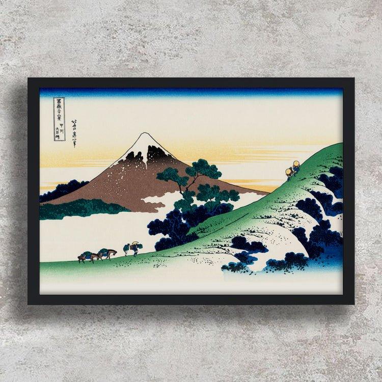 High-quality Framed Print The Inume Pass in Kai Province - Katsushika Hokusai Japanese Woodblock Print Ukiyo-e - City of Paradise