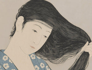 High-quality Print Woman combing her hair - Hashiguchi Goyo Japanese Woodblock Print Ukiyo-e - City of Paradise