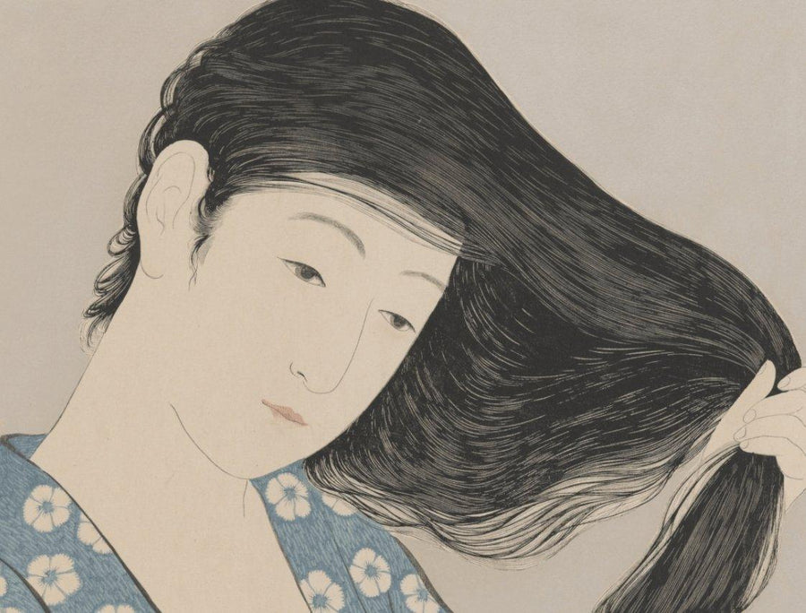 High-quality Print Woman combing her hair - Hashiguchi Goyo Japanese Woodblock Print Ukiyo-e - City of Paradise